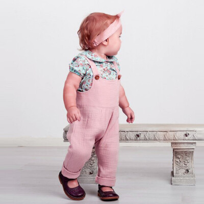 

Toddler Kids Baby Girls Suspender Trousers Romper Jumpsuit Overalls Clothes