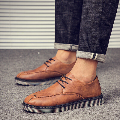 

Mens shoes fall new fashion shoes Korean version of Joker casual British black leather shoes stylist
