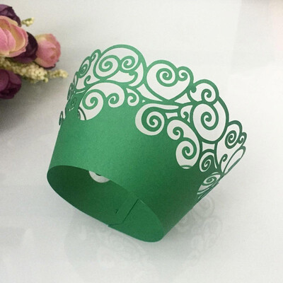 

FUNNYBUNNY Filigree Artistic Muffin Cupcake Paper Cup Liners Vine Lace Laser Cupcake Wrappers for Wedding Party Birthday Decor
