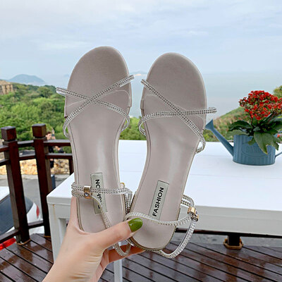 

Sandals women in the tide summer rough with fashion hundred fairy wind a word with water drill high heel