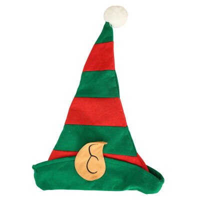 

Christmas Plush With Ears Elf Hat Red And Green Striped Elf Hat Christmas Decorations