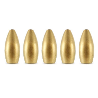 

5pcs Brass Bullet Sinker Weight Fast Sinking for Rig Bass Fishing Accessory Lead Sinkers