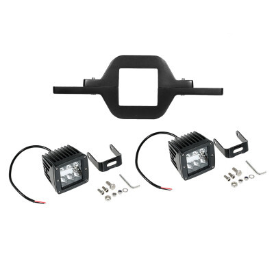 

Tow Hitch Mounting Bracket Universal Tube Clamps Mount Kit with 2 LED Lights for Trailer Truck SUV RV Pick Up