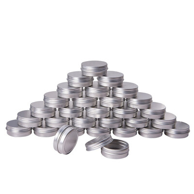 

PH PANDAHALL 30 Pcs Aluminium Jar Aluminium Box Make Up Jar Round Containers