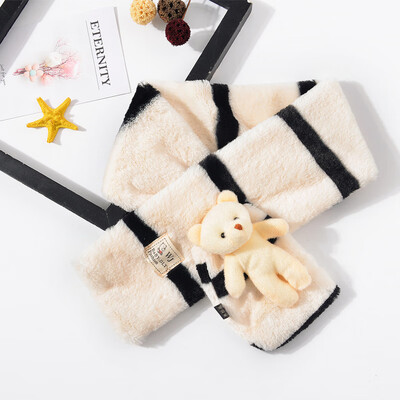 

Korean version of the new childrens scarf boys&girls cartoon bear plush bib baby winter cute warm scarf