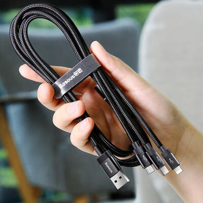 

Baseus Multifunctional Data Cable Charging Cable One Drag Three Micro USB Type-C Lighting Charging Cable Phone Cables-12m