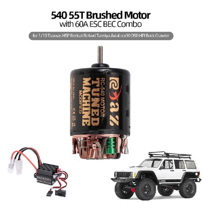 

540 55T Brushed Motor with 60A ESC BEC Combo for 110 Traxxas Hsp Redcat Rc4wd Tamiya Axial scx10 D90 HPI Rock Crawler