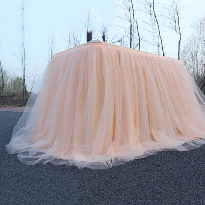 

Multi colors table skirt Tutu tulle fabric for wedding party Table decoration textile for home tablecloths accessories