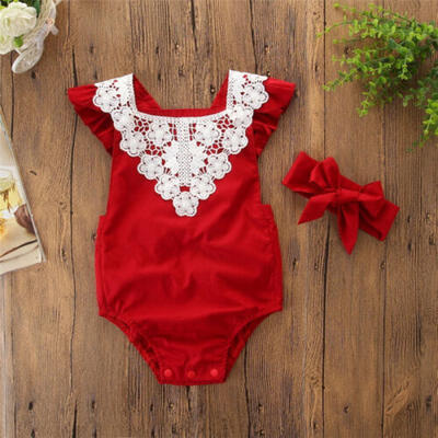 

Toddler Newborn Baby Girls Lace Floral Romper Jumpsuit Playsuit Sunsuit Clothes