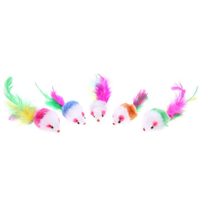 

Funny Pet Cat Toy Plush False Mouse Interactive Teaser Toys with Feather