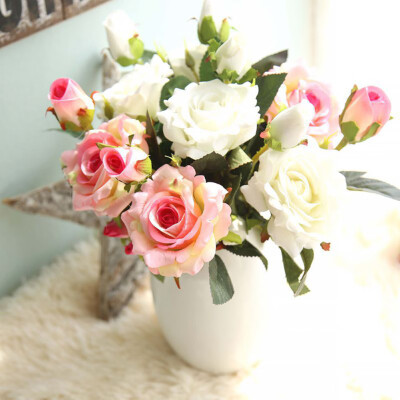 

Artificial Rose Flowers Cloth Centerpiece Craft Wedding Party Home Decor