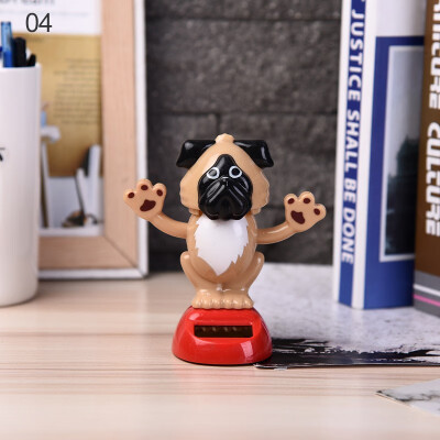 

​1pcs Cute Car Ornament ABS Solar Powered Shaking Swing Head Dog Lovely cartoon dog design Automobile Decoration Dashboard Toys