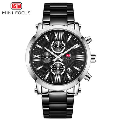 

Men Quartz Wristwatches Luminous Calendar Watch With Stainless Steel Strap MF0219G