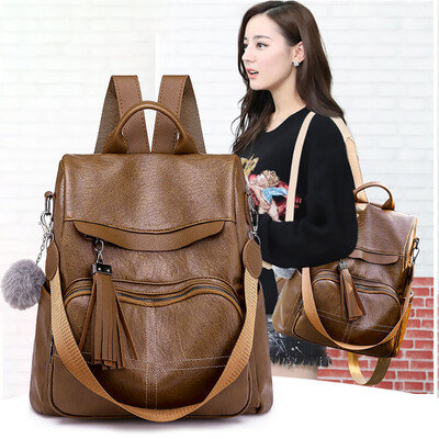 

Tailored Women Anti-theft Backpack Tide Wild Leather Multi-function Shoulder Bag