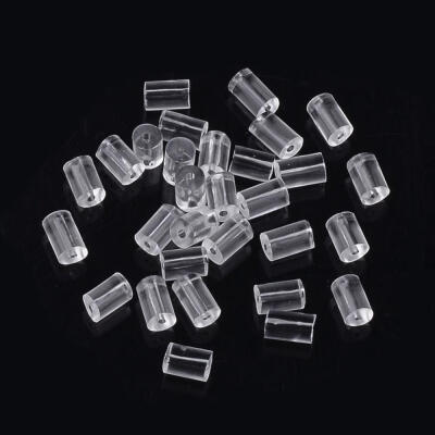 

Plastic Earring Ear Nuts Earrings Backs Column Clear 3x3mm Hole 05mm