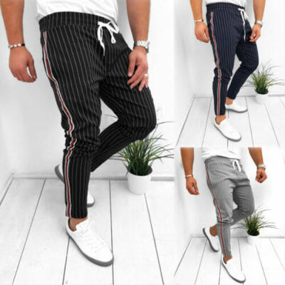 

Mens Slim Fit Tracksuit Sport Gym Skinny Jogging Joggers Sweat Pants Trousers