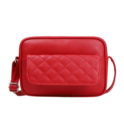 

Solid Color Lattice Shoulder Handbags Women Leather Casual Messenger Bags