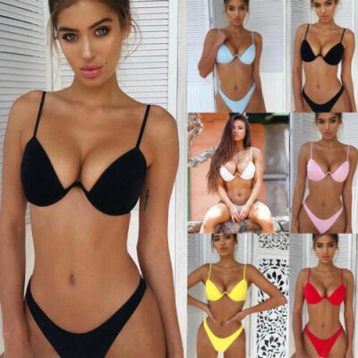 

Womens Bikini Set Push-up Padded Bra Beach Thong Swimsuit Bathing Suit Swimwear