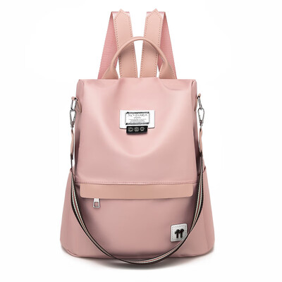 

Waterproof backpack female tide Korean version of Joker fashion waterproof canvas Oxford cloth bag anti-theft backpack