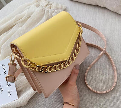 

Contrast Color Chain Crossbody Bags For Women 2019 Summer PU Leather Shoulder Messenger Bags Ladies Travel Handbags&Purses