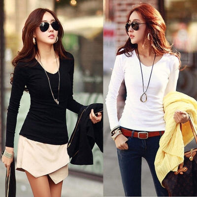 

Women Sexy Casual Long Sleeve V Neck Blouse Shirt Loose T-Shirt Tops