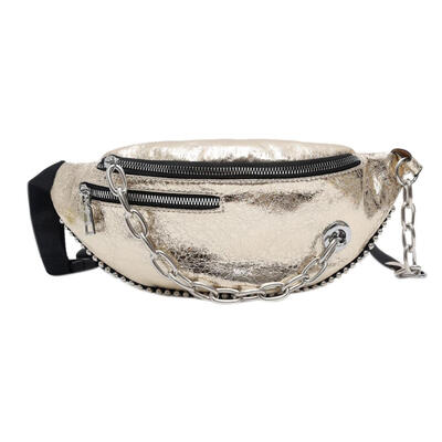 

Chain Cracked Leather Fanny Waist Pack Women Shoulder Crossbody Chest Bags