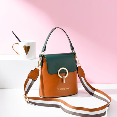 

Summer handbag ladys new fashion Korean version of Baitao ins collision color single shoulder inclined water bucket bag