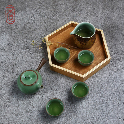 

JZAO celadon kungfu tea set Longquan celadon tea kiln teacup teapot tea ceremony 6 pieces