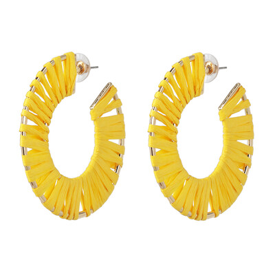 

2019 Korean Summer Geometric Hollow Circle Square Drop Earrings for Women Big Round Handmade Bohemian Party Beach Jewelry