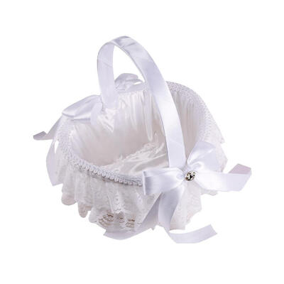 

Wedding Flower Basket Girl Bowknot Rose Decoration Basket Party Supplies