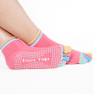 

Women Five Fingers Apart Cotton Yoga Non-slip Socks Silicone Massage Fitness Socks