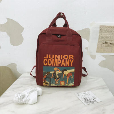 

Women Backpack Retro Cartoon Printing Nylon Waterproof Shoulder Bags School Backpacks For Teenage Travel Backpack