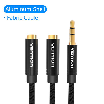 

Vention 35mm Audio Splitter Headphone Splitter Cable 35mm Male to 2 Female Jack Adapter Aux Cable for iPhone MP3 Player