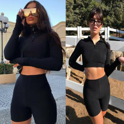 

Women Sports Suit Tops Pants Outfits Yoga Workout Clothes Tracksuit Sport Set