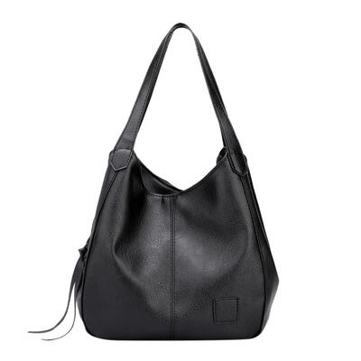 

Vintage Solid Color Shoulder Handbags Women Casual Leather Top-handle Bags