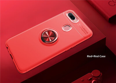 

Goowiiz Phone Case For OPPO F9R17 Luxury Metal Ring Magnetic Bracket TPU Shockproof Cooling