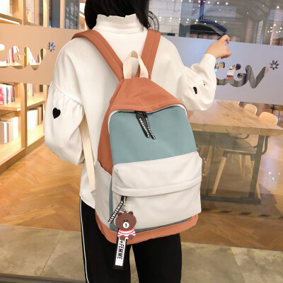 

Korean version of high school inswind backpack college students campus with a collision of colors&large capacity shoulder bags