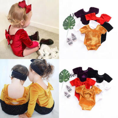 

Sweet Newborn Baby Girl Backless Bowknot Romper Bodysuit Jumpsuit Clothes Outfit