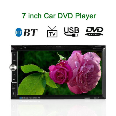 

7" Universal 2 Din HD Car Stereo DVD Player BT USBTF FM Aux Input Radio Entertainment Multimedia