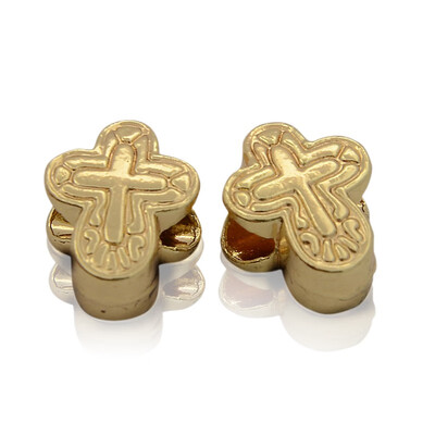 

Nickel Free & Lead Free Unfading Golden Alloy European Beads Large Hole Cross Beads 15x11x7mm Hole 5mm