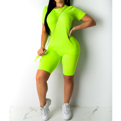 

Womens Ladies Short Sleeve Boxy Lounge Wear Tracksuit Set Casual Comfy Two Piece