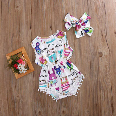 

Newborn Baby Girl Toddler Romper Jumpsuit Bodysuit Cotton Clothes Outfit 0-3T