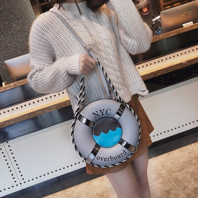 

Ins super fire star with the same swim ring small round bag 2019 new fashion personality single shoulder slung mobile handbag