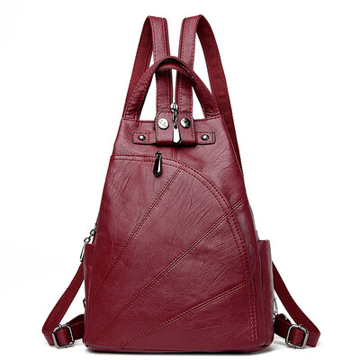 

Womens shoulder bag soft leather shoulder diagonal backpack sheepskin stitching womens chest bag wholesale