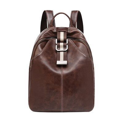

Backpack fashion trend first layer leather ladies vintage oil wax bag