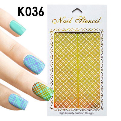 

Toponeto 1Pc Irregular Hollow Nail Art Vinyls Stencil Stickers Manicure