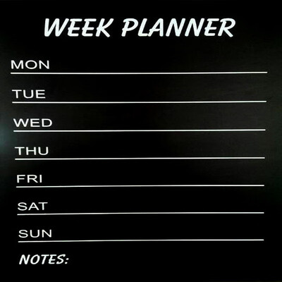 

Gobestart 60x45cm Week Plan Calendar Chalkboard MEMO Blackboard Wall Sticker New