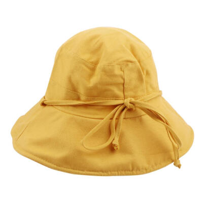 

Summer Women Sun Protection Big Wide Brim Visor Foldable Cap Bucket Hat