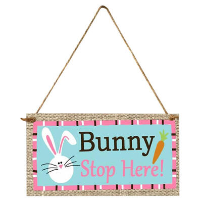 

Happy Easter Egg Rabbit Wood Hanging Plaque Home Wall Decorative Sign