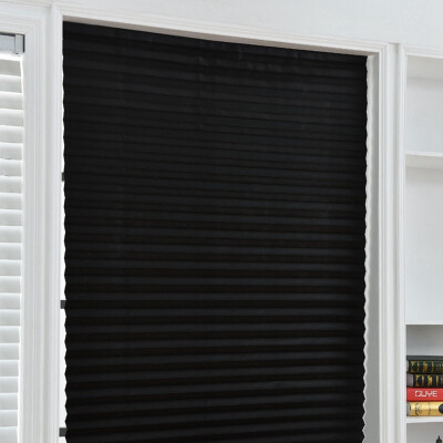 

Non-woven Shade Pleated Curtain Cordless Light Filtering Pleated Fabric Shadeeasy To Cut And Install With 4 Clips